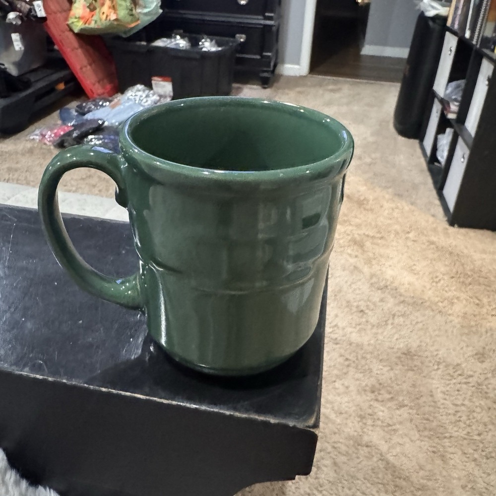 Longaberger Pottery Woven Traditions Mug Green